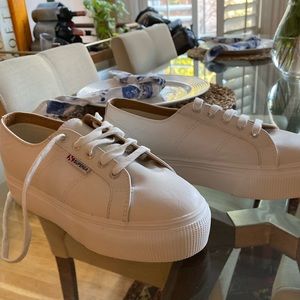 Superga Leather Platform Sneakers *NWOT*